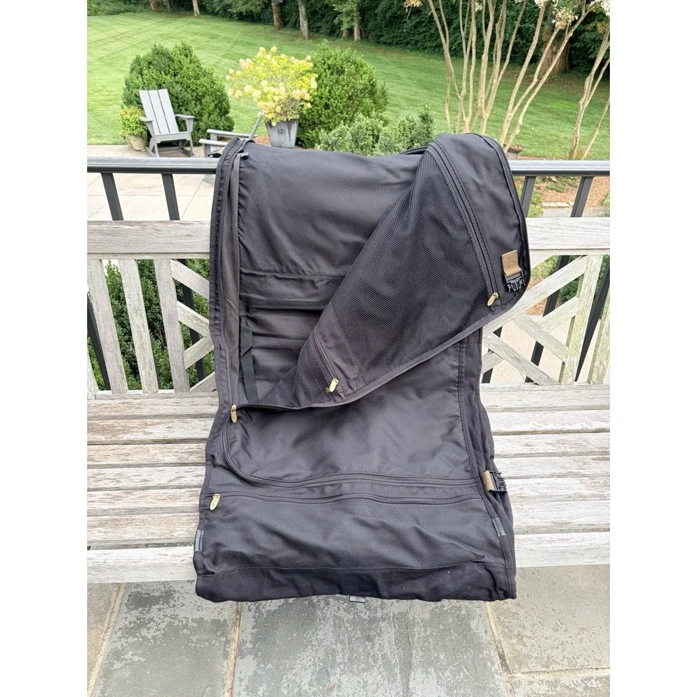 Vintage 90's Dakota By Tumi Garment Bag Black Canvas Leather Trim 48 
